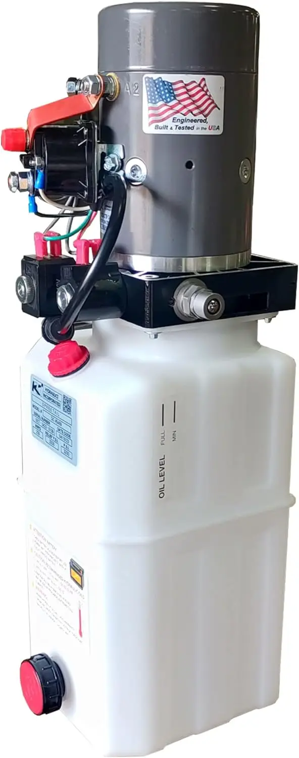 12VDA6Q Compact 12 VDC Hydraulic Power Unit with Single Double Acting and 6 Quart Capacity for Smooth Operation