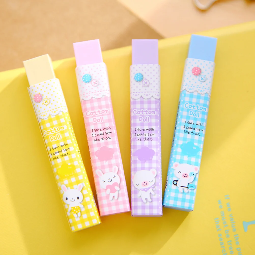 

3Pcs Cute Design Pencil Erasers Smooth Erasing Rubber for Children Adults Safe Non-Toxic School Office Learning Accessories