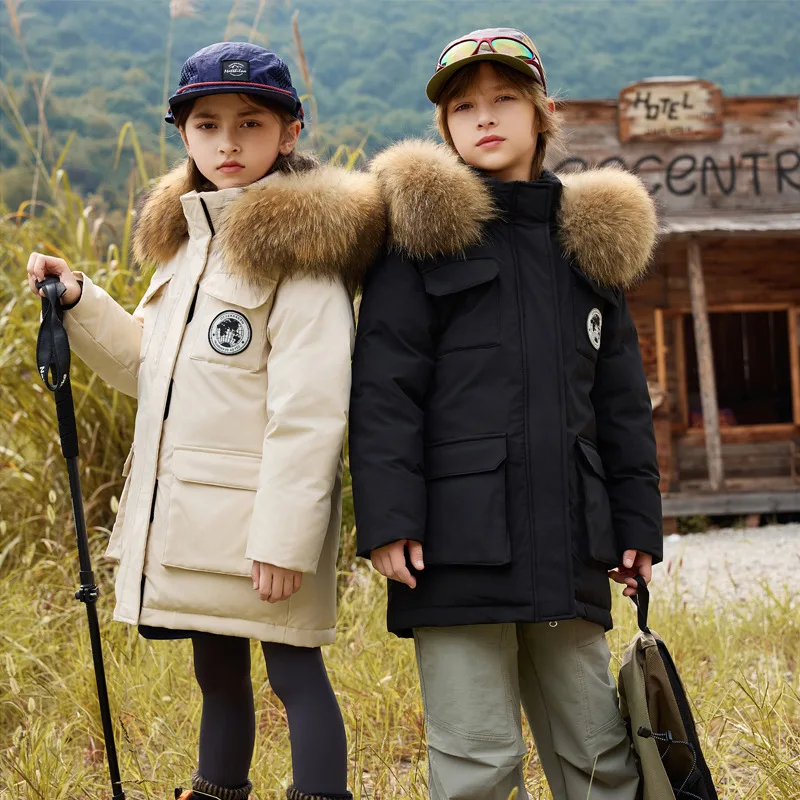 

OLEKID 5-16 Years Winter Children Boys Down Jacket Thick Warm Hooded Teenage Boys Outerwear Coat Kids Girl Jacket Coat Outfit