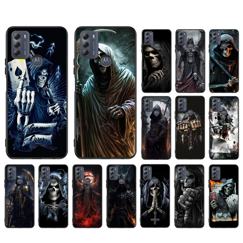 Grim Reaper Skull Skeleton Phone Case For Moto G84 G23 G24 G31 G32 G41 G51 G52 G53 G54 G71 G82 G42 G62 G200 G Play G Stylus