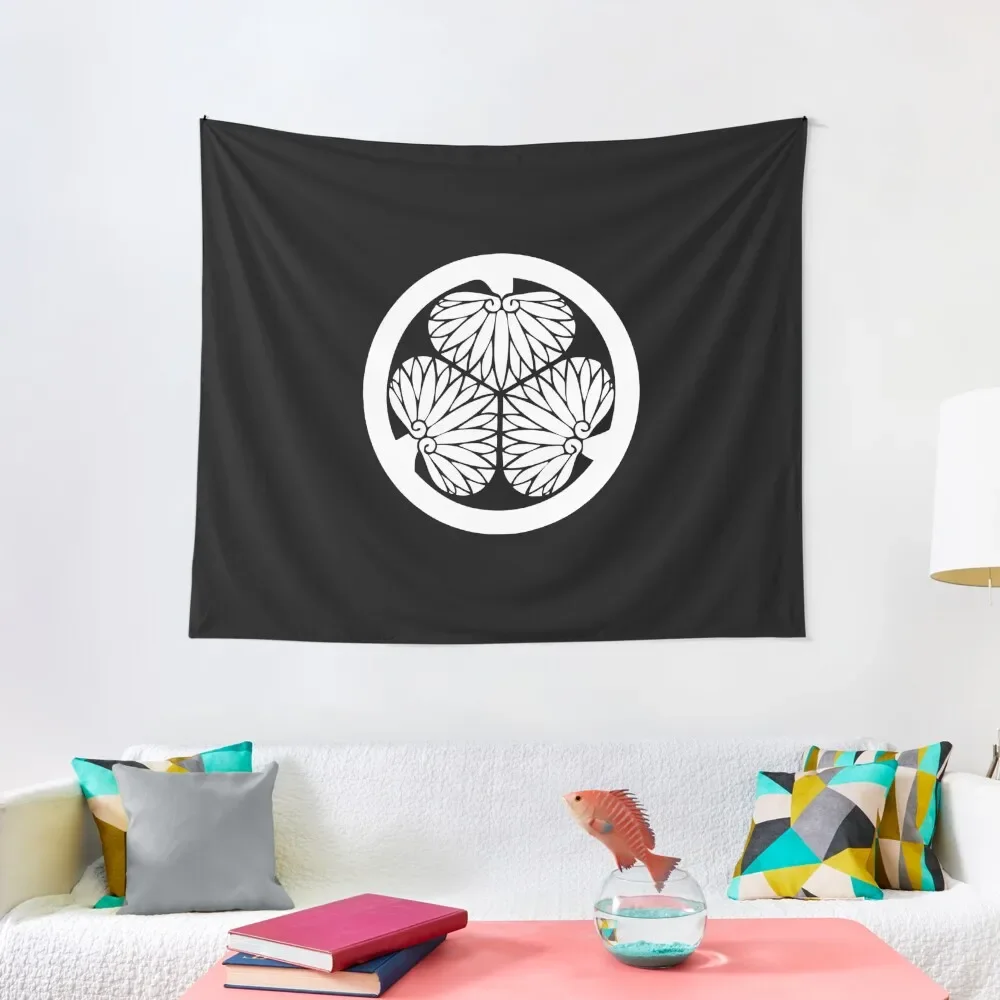 Tokugawa Kamon/Mon White/Black Tapestry Decoration For Bedroom Kawaii Room Decor Tapestry