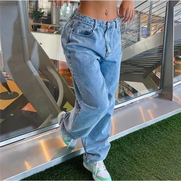 

Loose Wide Leg Straight Jeans Casual Denim Pants for Women Comfortable Faionable Ladies Jeans Autumn Collection