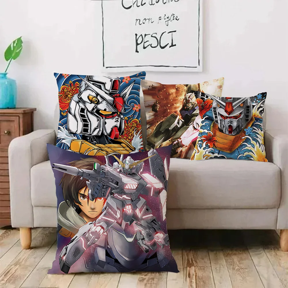 GundamS Pillow Covers Cartoon Sofa Decorative Home Double-sided Printing Short Plush Cute Cushion Cover