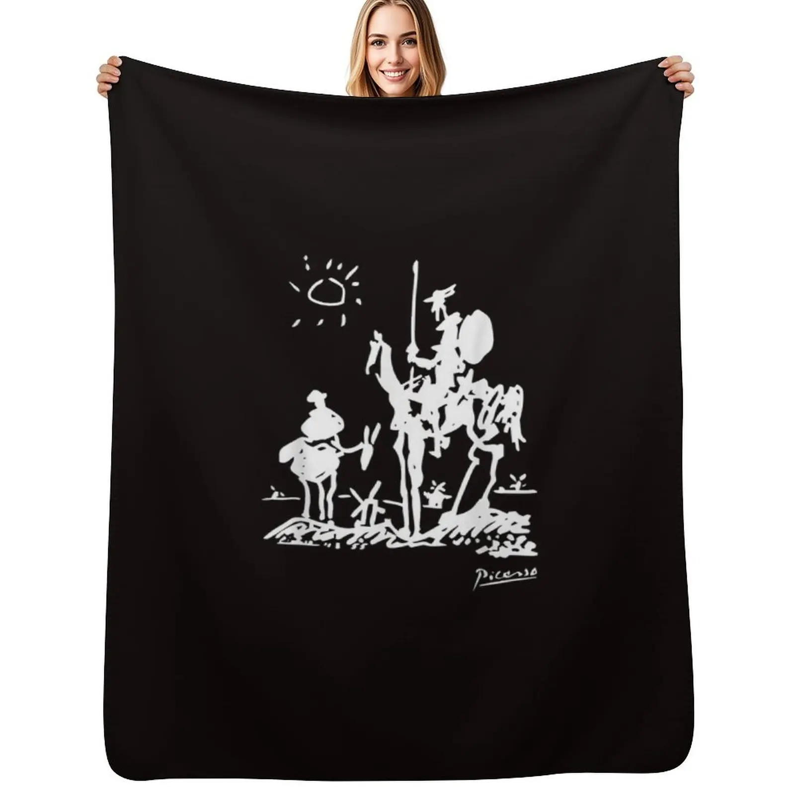 

Don Quixote Artwork Throw Blanket Flannels Furry Summer Beddings Quilt Blanket