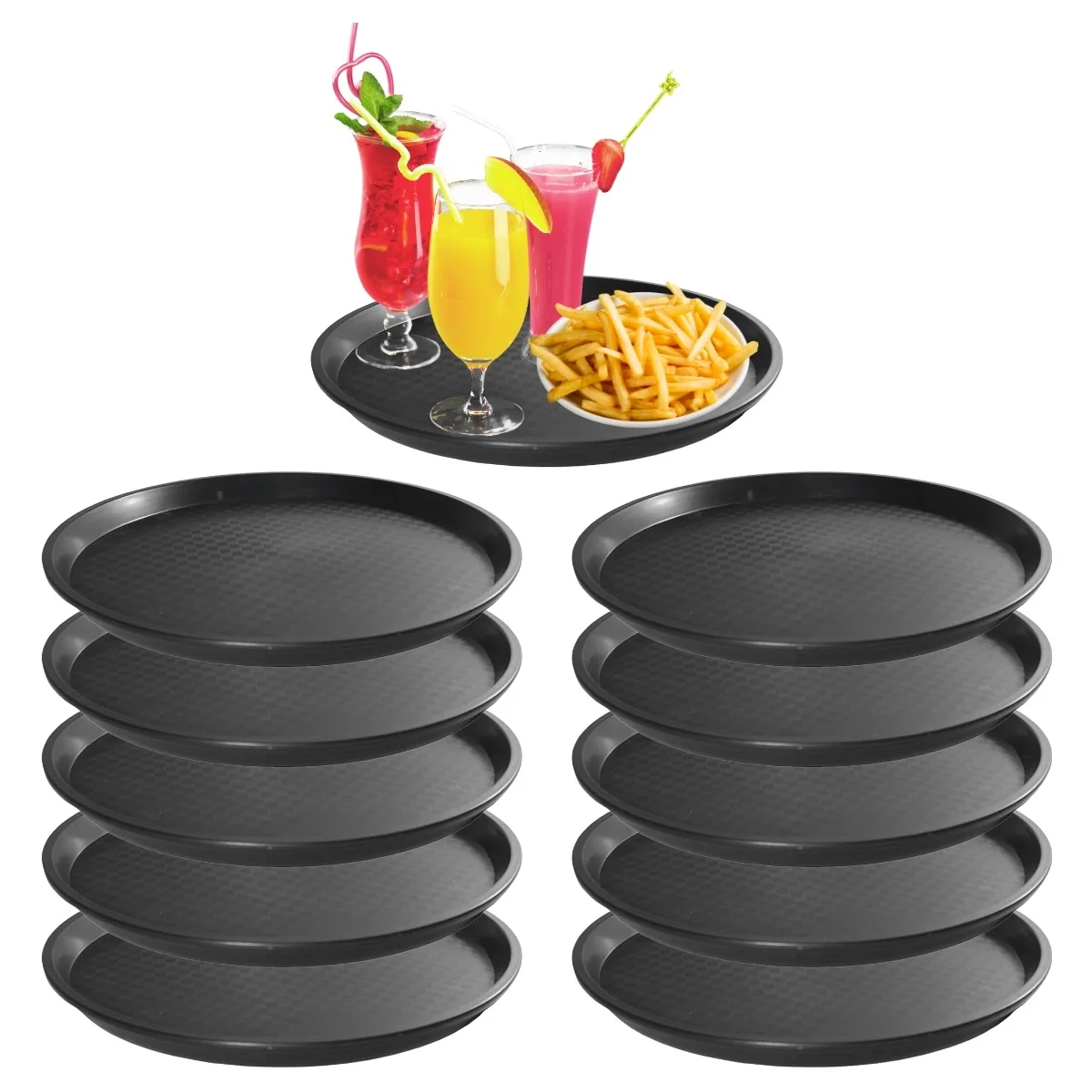 10 Round Trays For Serving Restaurant Waiter 27,5cm