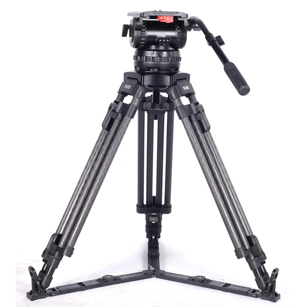 Teris TS350CF TS350CF-CINE Fluid Head & Tripod Kit 150mm Head fitting Load 40kg Carbon Fiber Tripods Profession Photograhy Kits