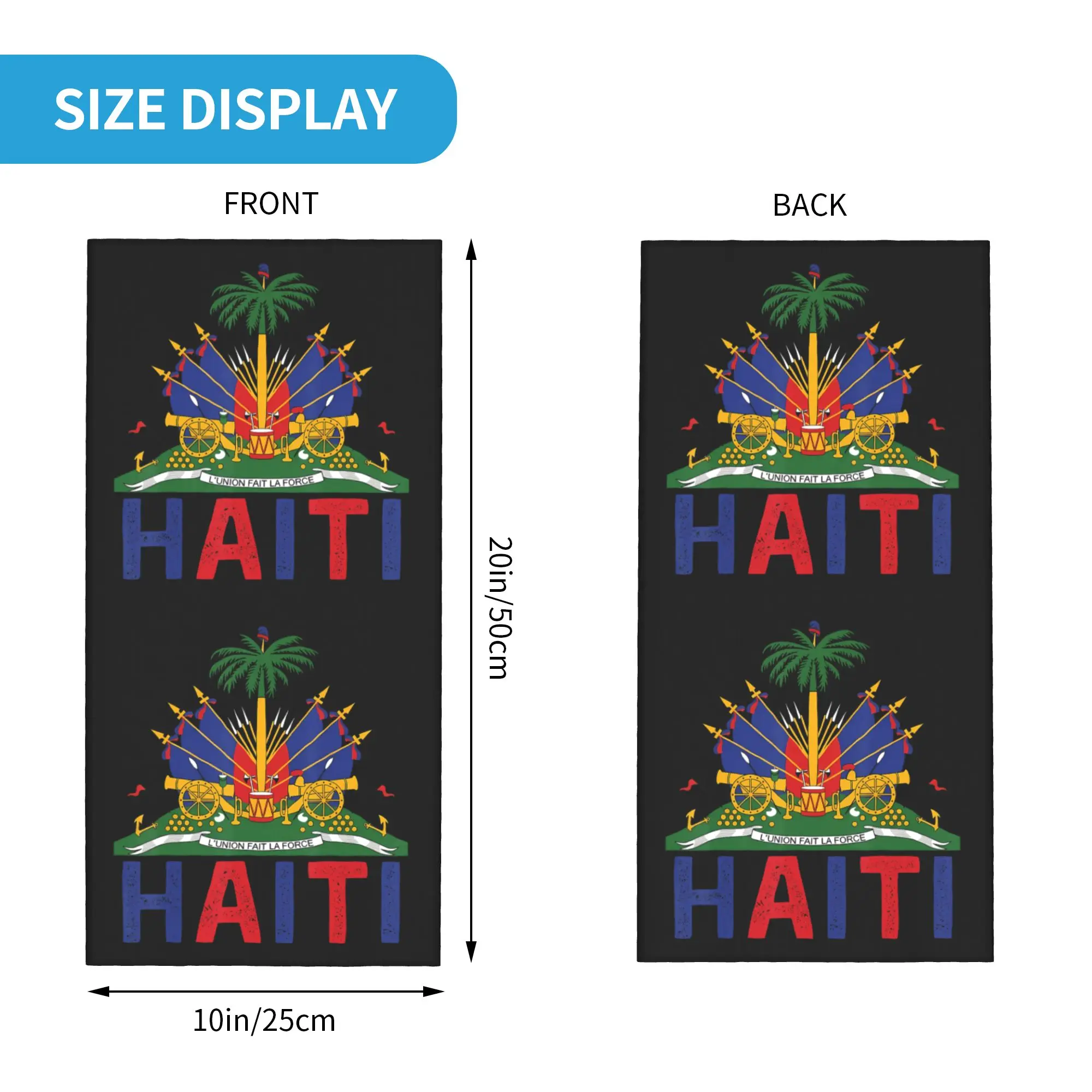 Happy Haiti Haitian Flag Day Bandana Neck Cover Magic Scarf Multi-use Cycling Scarf Riding for Men Women Adult Windproof view 6