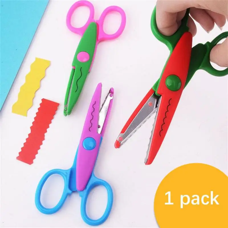 

Creative Wavy Pattern Safety Scissors Kawaii Lace Scissors Card Photo Handmade Tools DIY Paper Cutter School Office Supplies