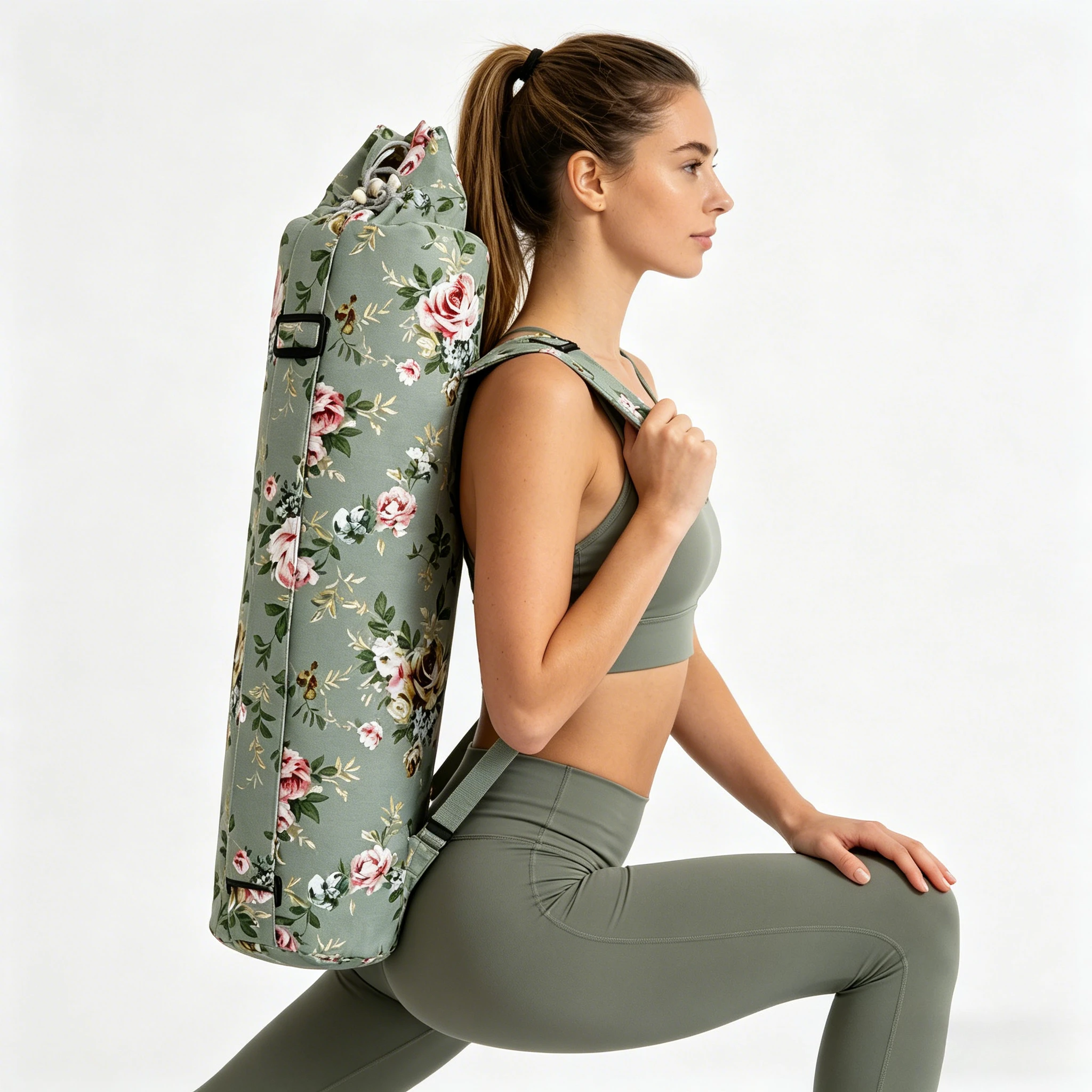 

Drawstring Yoga Mat Bag Canvas Gym Mat Bag Big Yoga Backpack Single Shoulder Yoga Mat Case Portable Fitness Bag