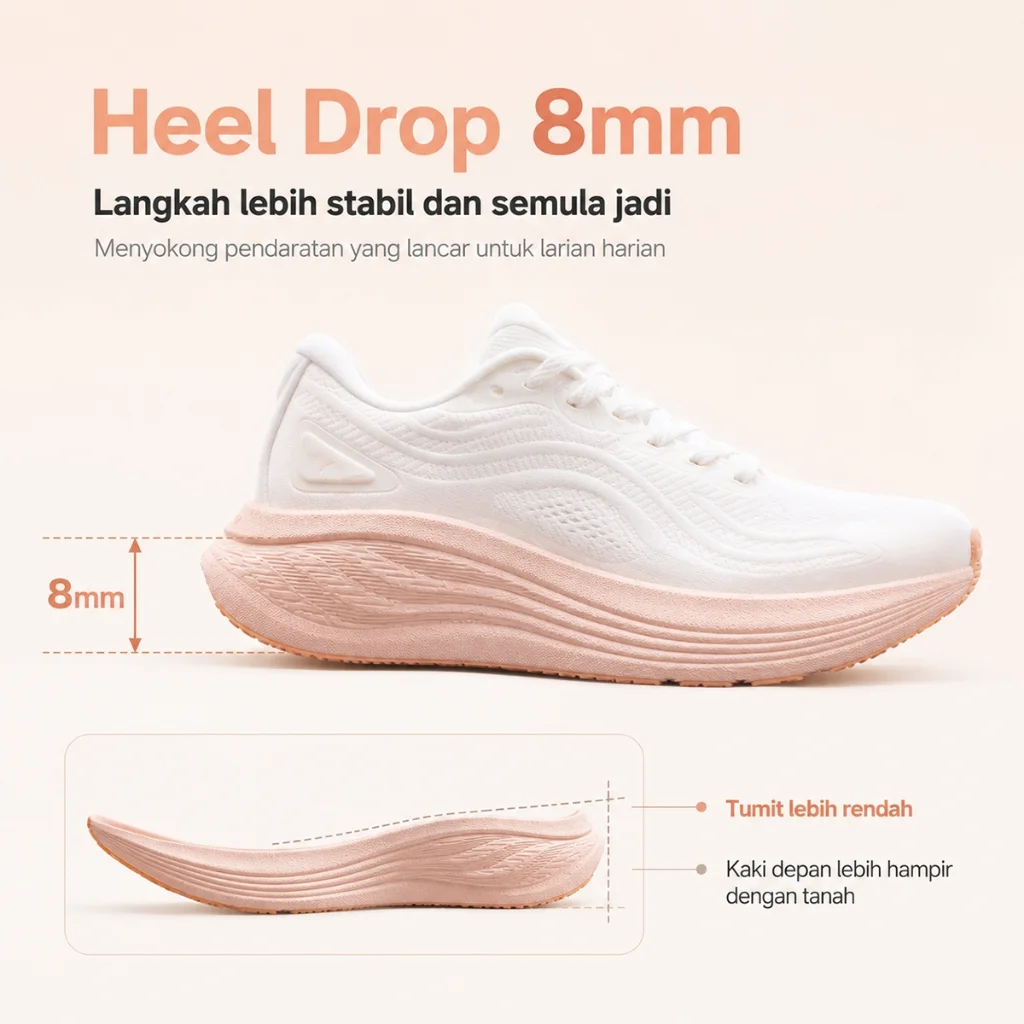 Xtep Light Boat Women's Ultra-Lightweight Cushioning Anti-Slip Stability Leisure Shock Absorption  Running Shoes 874218110062