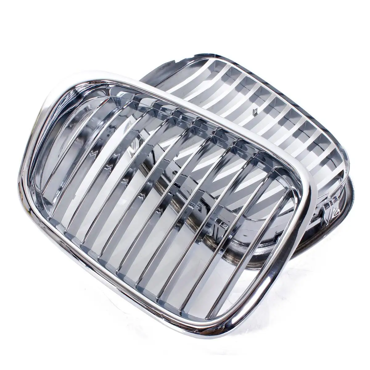 All Chrome Car Front Bumper Kidney Grill For BMW 5-Series E39 525 528 Sedan 1995-2003 1Pair Front Hood Racing Grille Cover - view 3