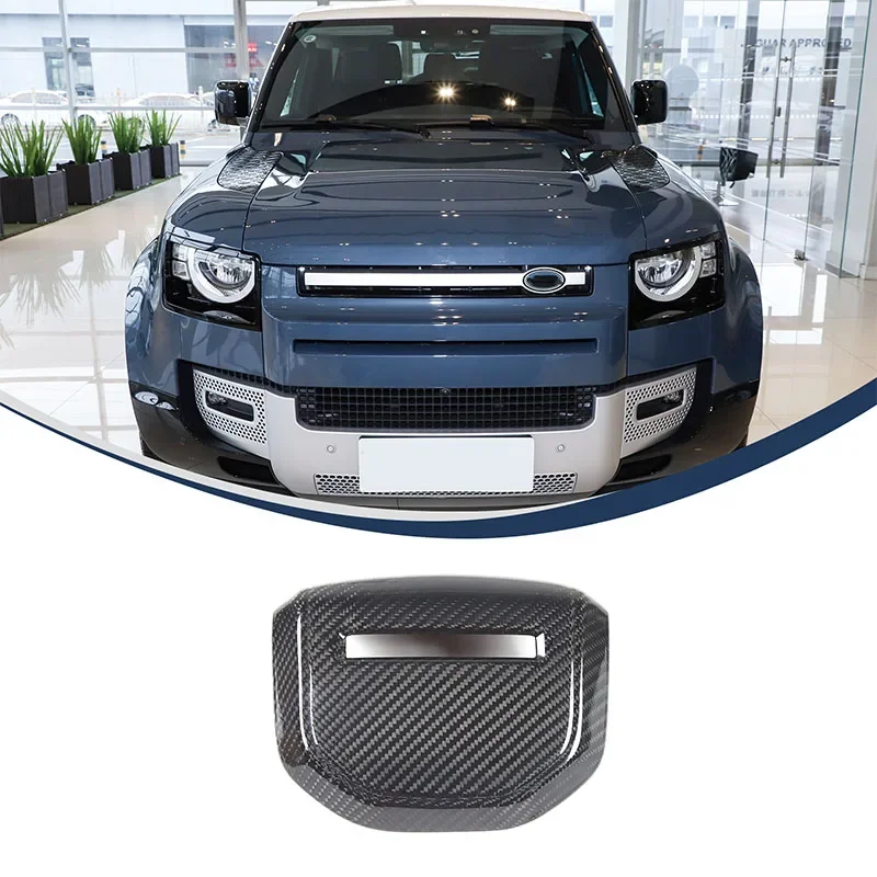 

For Land Rover Defender 90 110 2020+ Real Carbon Fiber Car Steering Wheel Logo Cover Car Accessories