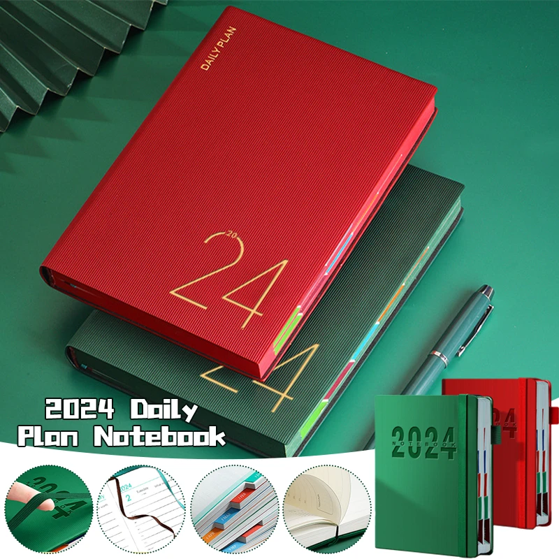 2024 مخطط الصينية دفتر الصفحة الداخلية 365 يوما اليومية الأسبوعية الشهرية خطة الدفاتر مذكرات القرطاسية المدرسية مكتب المفكرة