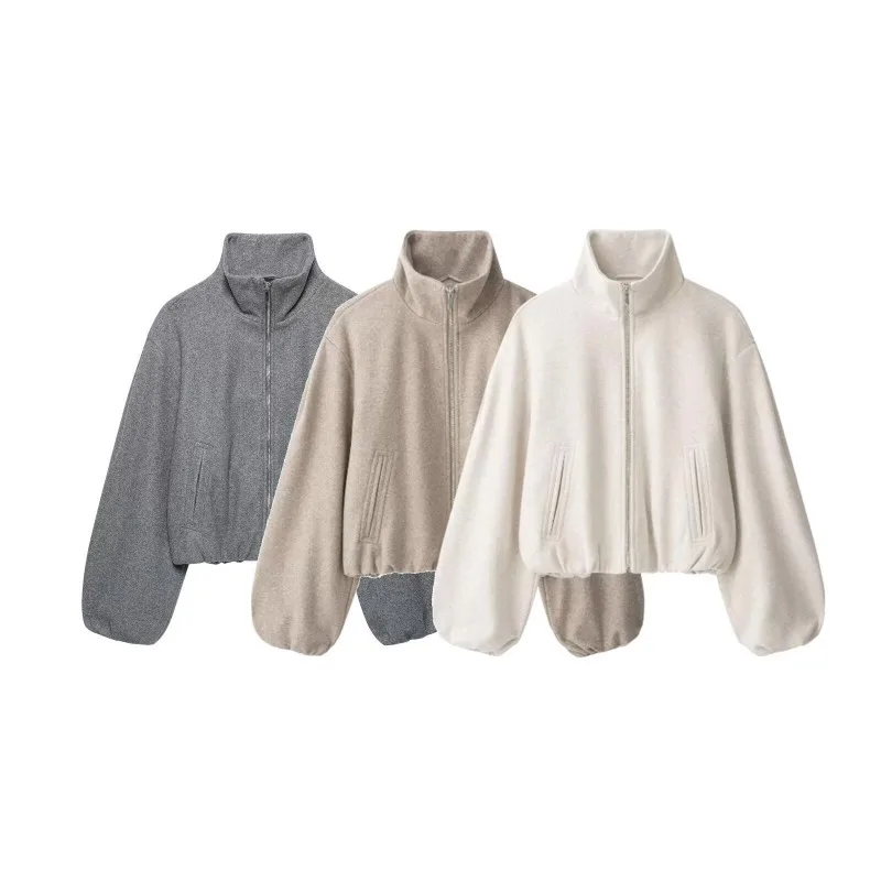 Autumn New Coat Collection European American Jacket Cross-border Women Street Fashion Soft Pilot Jacket Simple Women's Clothing