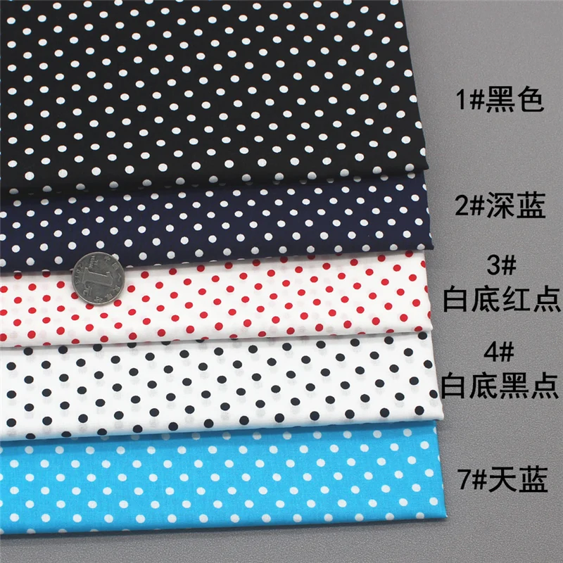 140x50cm Pure Cotton Dotted Prints Small Dot Fabric, Making Decorative Cloth Shirt ing  Poplin Handmade DIY