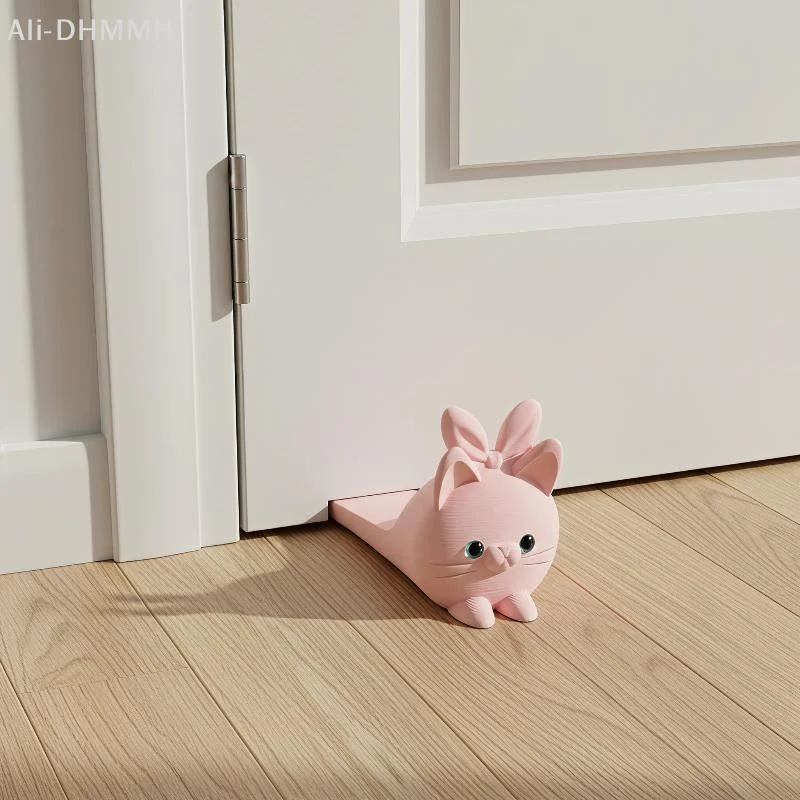 ZLinKJ 3D Printed Cartoon Rabbit Door Wedge, Wear Resistant Non Slip Door Holder For Bedroom Home Use