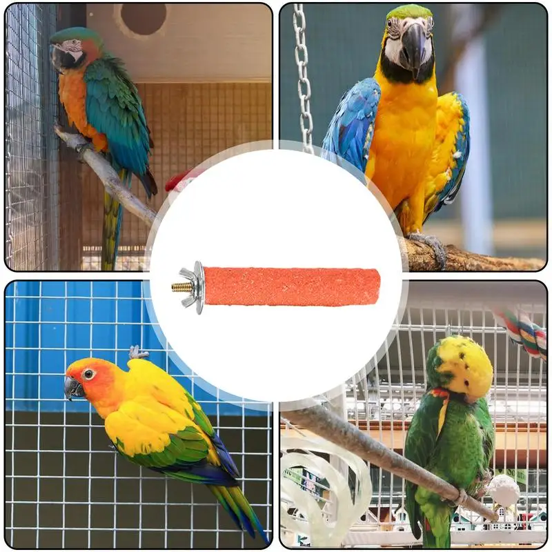 Bird Stand Grinding Stick Parrot Frosted Perch Stand For Cage Claw Sharpening Cage Perch Toy For Cockatiels Budgies Medium