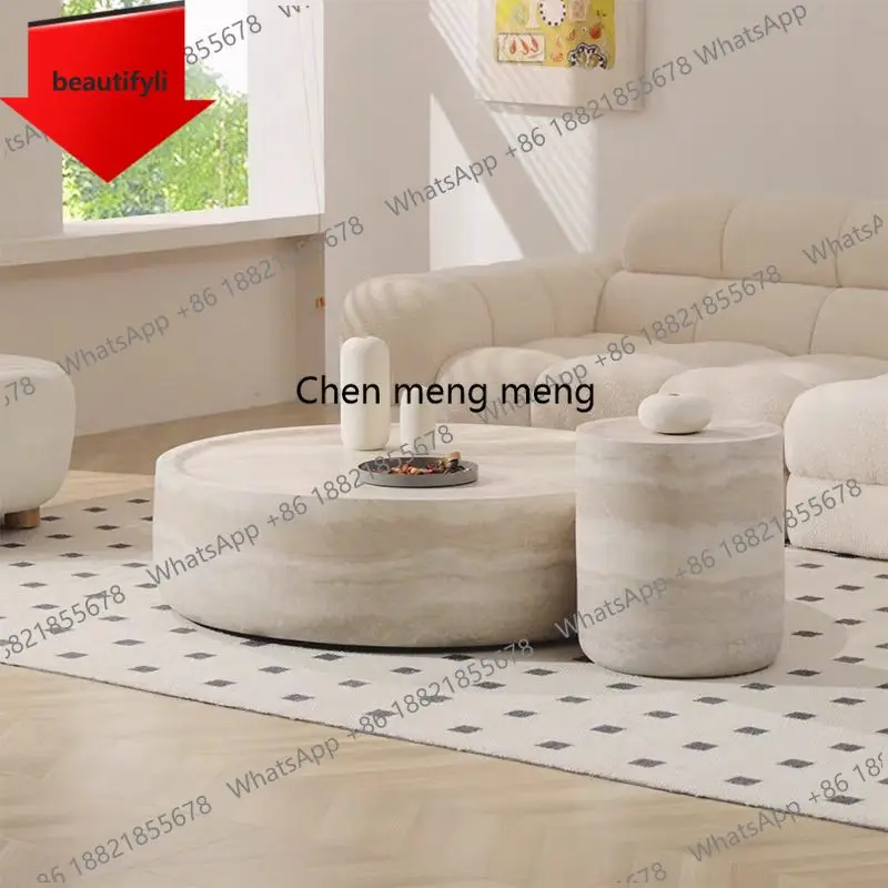 

A46 Japanese Wood Coffee Table Simple Round Clear Cute Side Table Minimalist Unique Aesthetic Books Mesa Auxiliar Salon Furnitur