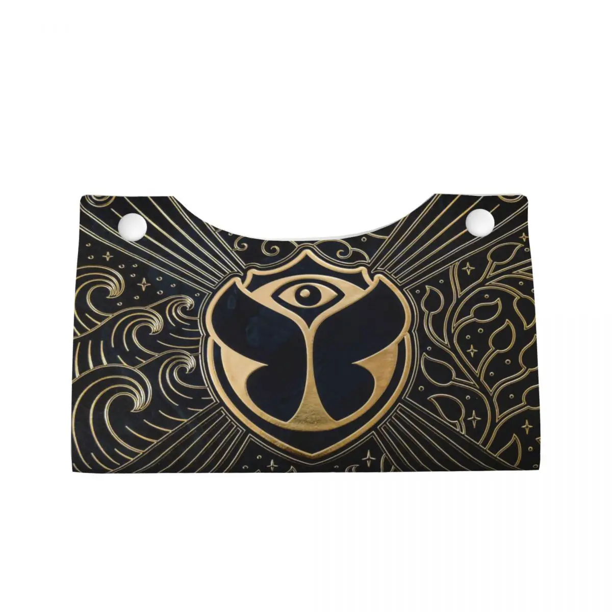 Custom Tomorrowland Tissue Box Holder Rectangular Belgian Electronic Dance Music Festival PU Leather Facial Tissue Box Cover for