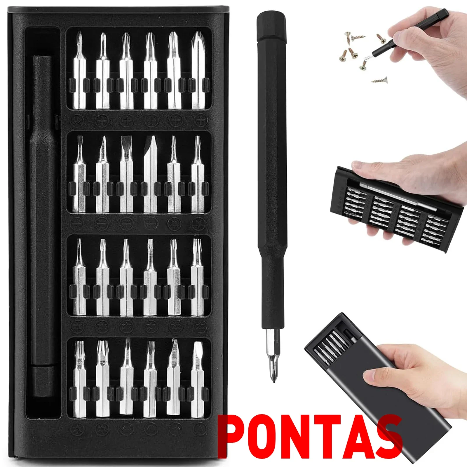 25in-1 kleines Präzisions-Schraubendreher-Set, kleines Schraubendreher-Set, Mini-Schraubendreher-Bit-Set für Uhren, Elektronik, Spielekonsolen