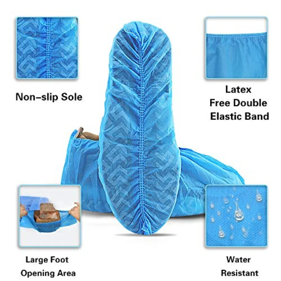 Shoe Covers Disposable 200 Pack 100 Pairs Non-Slip, Durable, Indoor Protect Your Home, Floors and Shoes