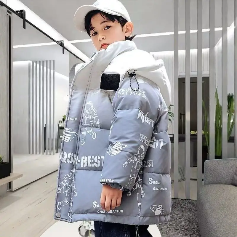 

14 детская одежда, зимняя теплая пуховая хлопковая одежда, куртка, верхняя одежда для мальчиков, пальто 10, утепленный водонепроницаемый зимний комбинезон 4, 6, 8, 12 лет