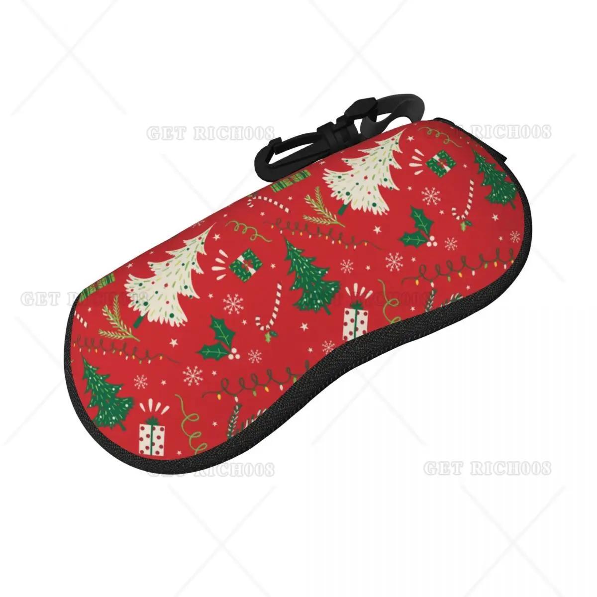 Christmas Red Tree Gift Double Sides Women Men Sunglasses Box Soft Eyeglass Case Glasses Bag Eyewear Accessories One Size Print