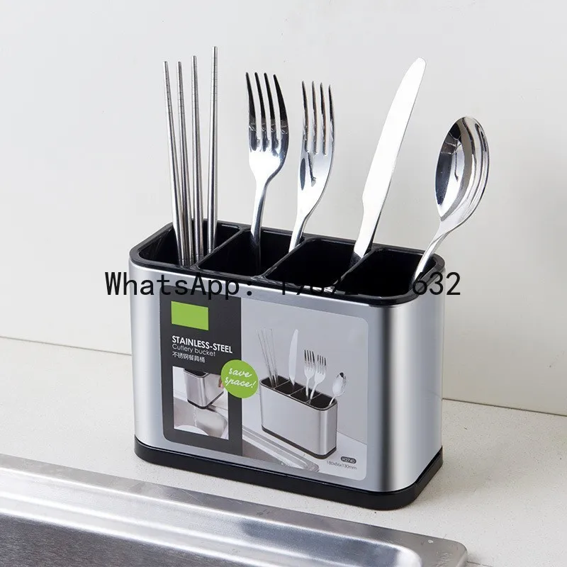 Stainless steel tableware bucket, divided chopstick barrel, chopstick cage, cooking utensil spatula storage bucket