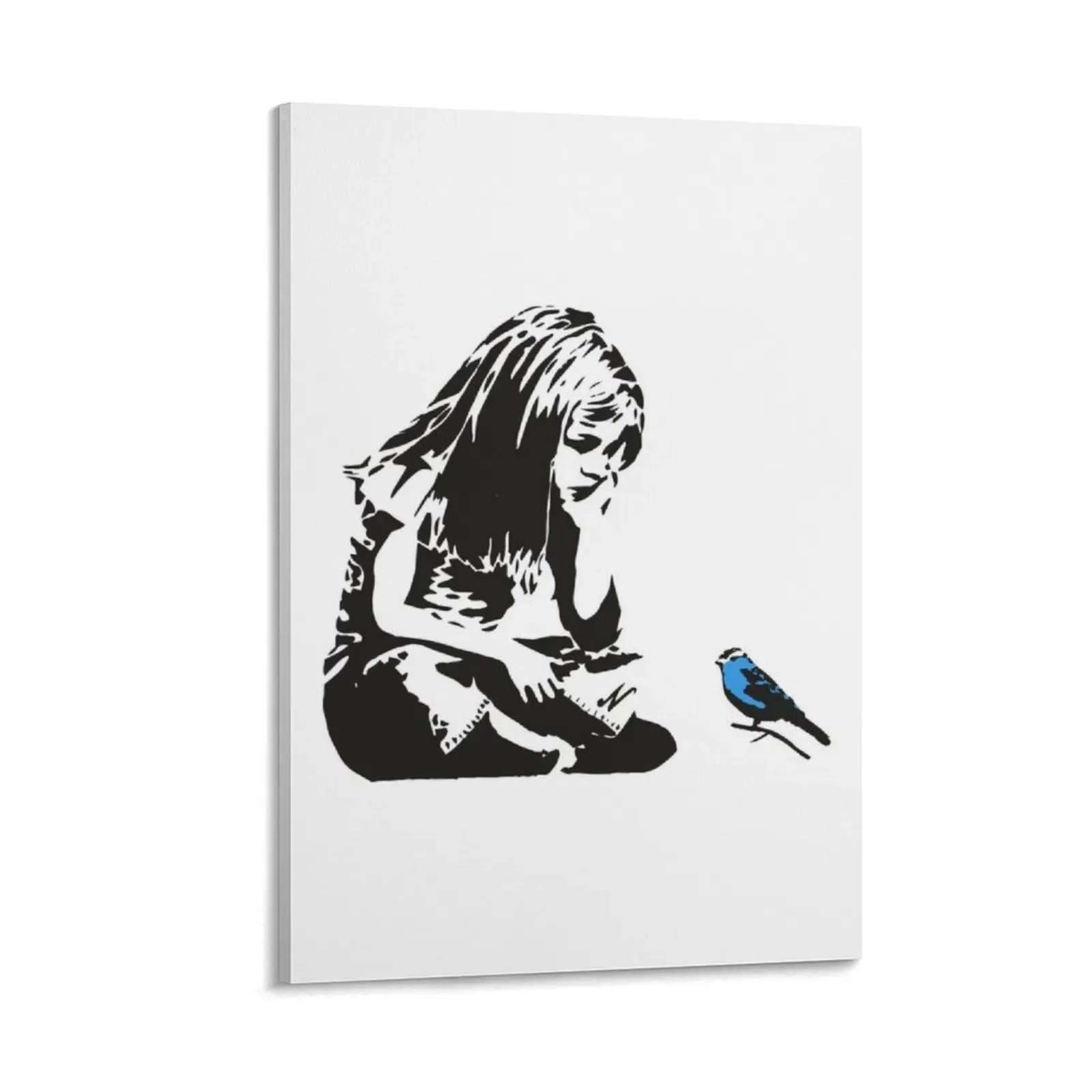 

Girl with Blue Bird - Banksy Graffiti - Hull city centre Canvas Painting room decorations for girls room decor bedrooms decor