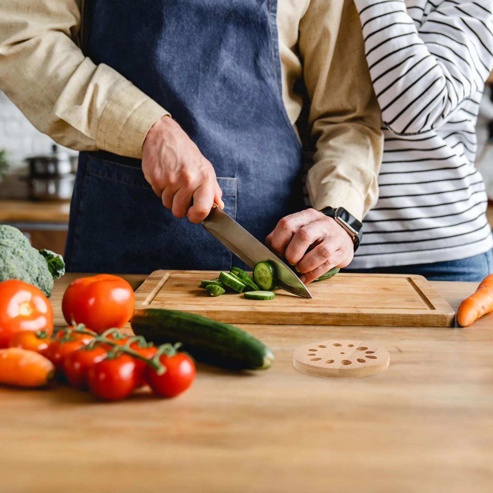 

Bamboo Lotus Root Cup Coaster Heat Resistant Wooden Pad Rustic Table Mat for Coffee Tea Beverage Holder Kitchen Decoration