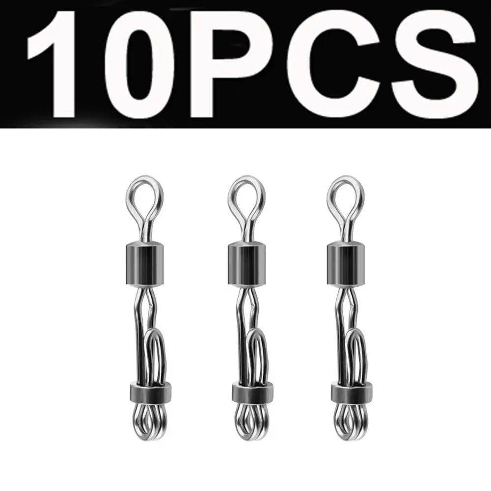 

Fishing Pellet Line Fish Accessories Snap Change Connector Rolling Swivel With Lock 8-Shape Connect Ring Fishing Rolling Swivel