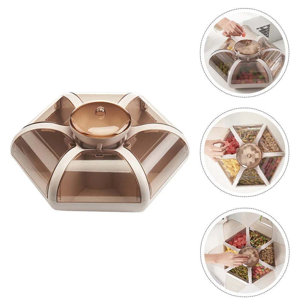 

Box Transparent Plastic Snack Storage Tray Dry Food Organizer Creative Candy Plate Household Dry Fruit Container for Nuts