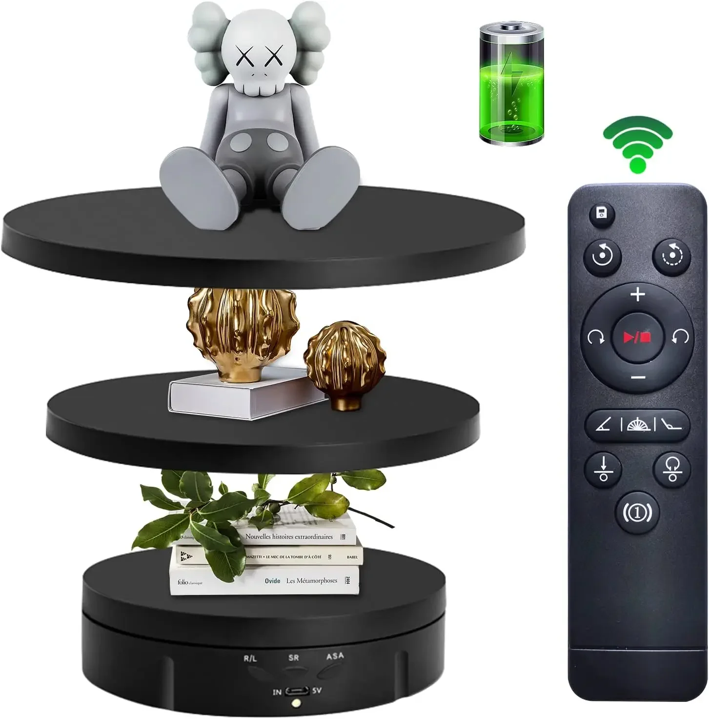 3 in1 Motorized Rotating Display Stand Replacement Cover 360 Electronic Turntable for Photography Products (Remote Controller) image 3