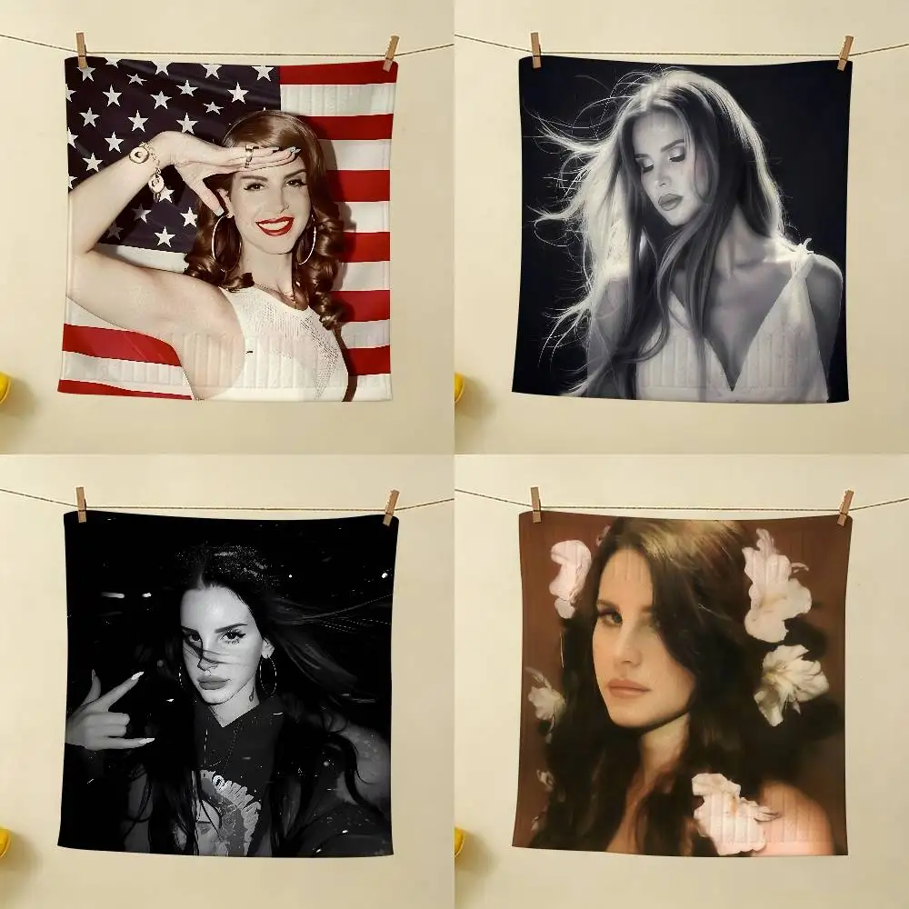 L-Lana D-Del R-Rey Singer Polyester Cotton Fabric, For Home Dormitory Hanging Kitchen Towel, Absorbent Wiping Towel