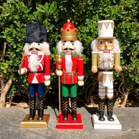 35/38cm Puppets Doll Toy Chunky Wooden Painted Walnut People Nutcracker King, Soldiers, Band Children Christmas Gift Toy,HT250