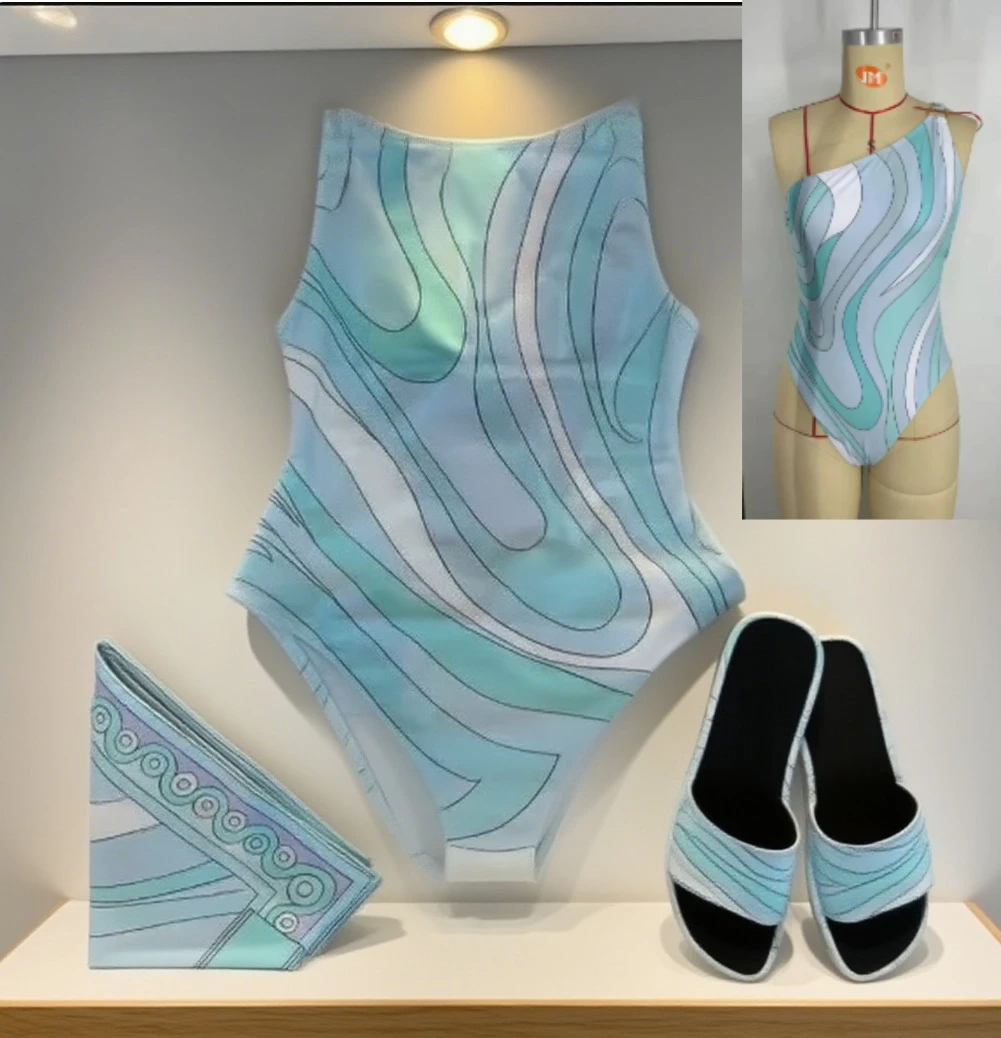 2026 Luxury Design Women's Scarf Swimsuit Fashion Lady Swimwear Set high quality