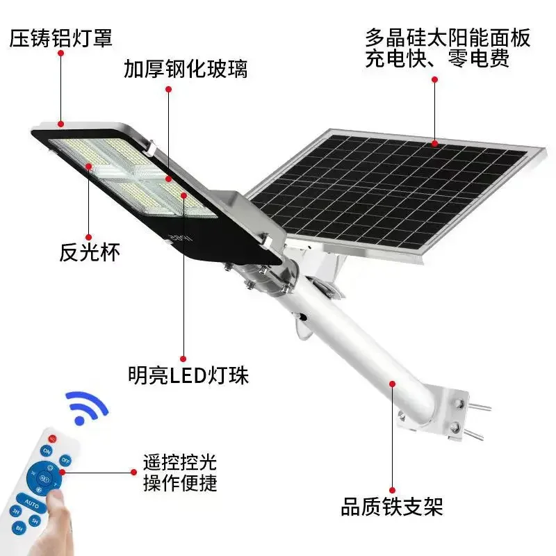 Controle remoto Solar Street Light, Jardim ao ar livre Luz, Sunlight House, Lâmpada de parede impermeável, IP67