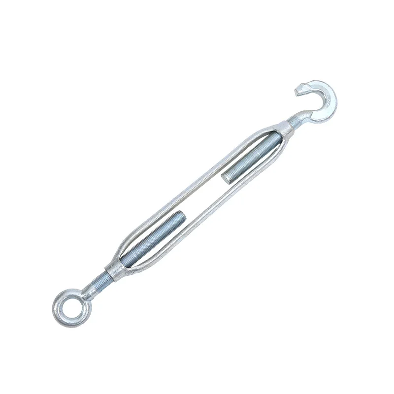 DIN1480 Galvanized C-0 Type Turnbuckle Screw Wire Rope Cable Tightener Open Body  Galvanized Turnbuckle Eye-hook