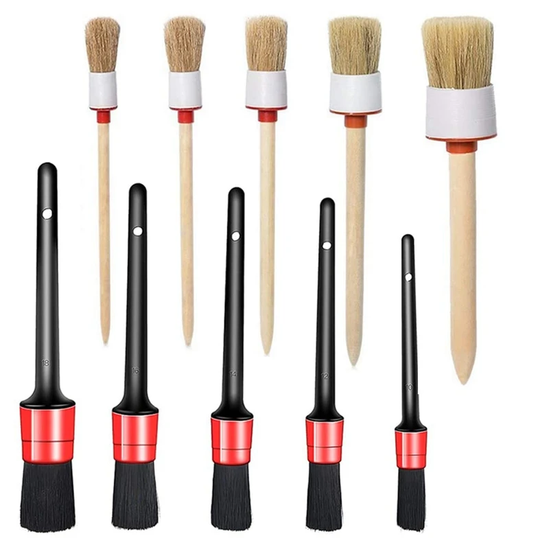 

Car Auto Detailing Brush Set, Automotive Detail Brushes Cleaner For Cleaning Automotive Interior, Exterior 10 Pcs