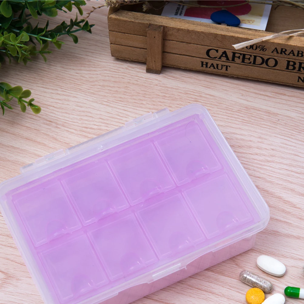 

2pcs 8 Slots Pill Storage Box Portable Sealed Pill Case For Travel Home Outdoor With Organizer Container Lightweight Durable