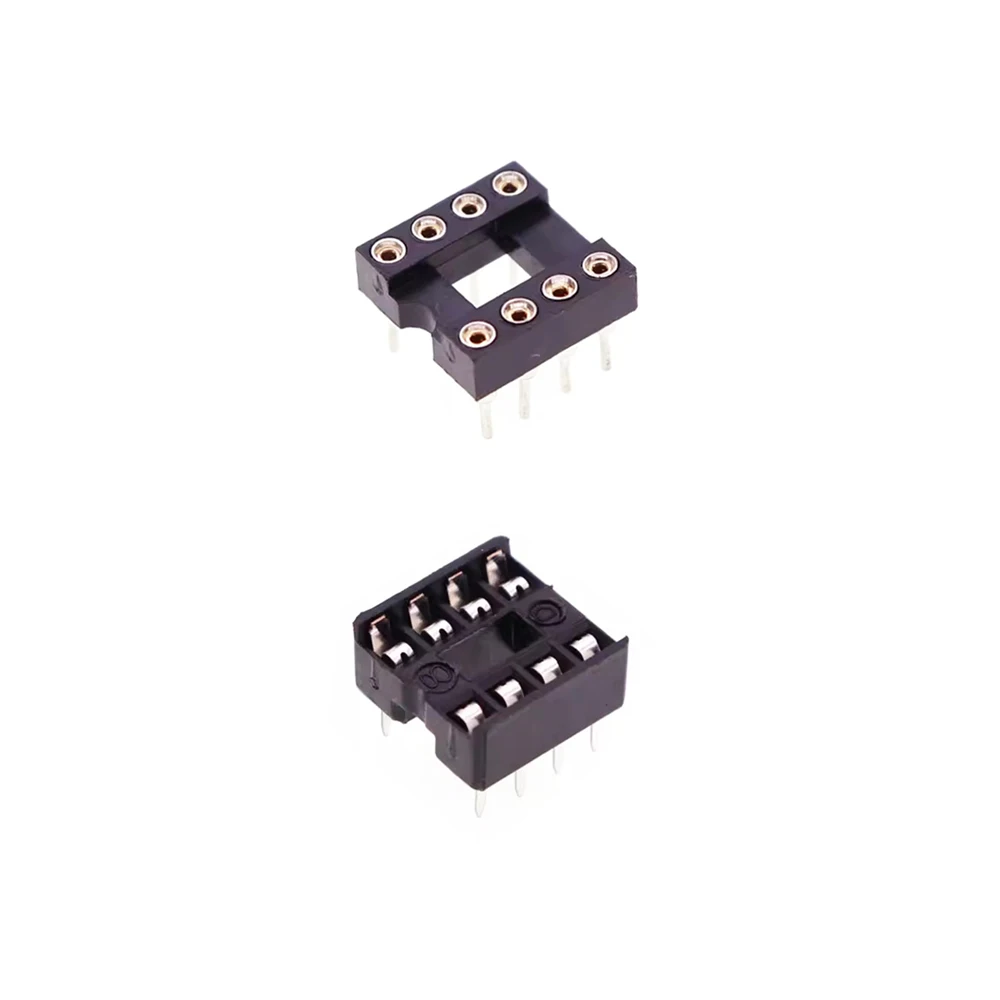 10PCS DIP-8 2.54MM Square Hole Round Hole 8 Pins DIP IC Sockets Adaptor Solder Type 8 PIN IC Connector