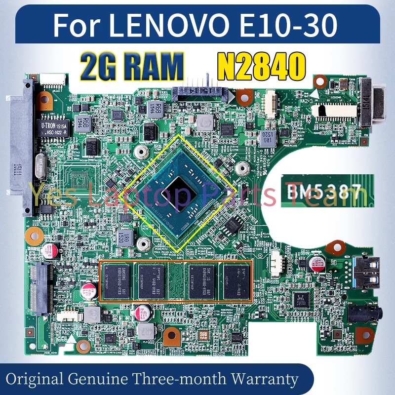 BM5387 para Lenovo E10-30 placa base de computadora portátil 5B20G97278ZZ SR1YJ N2840 2G RAM placa base de computadora portátil completamente probada