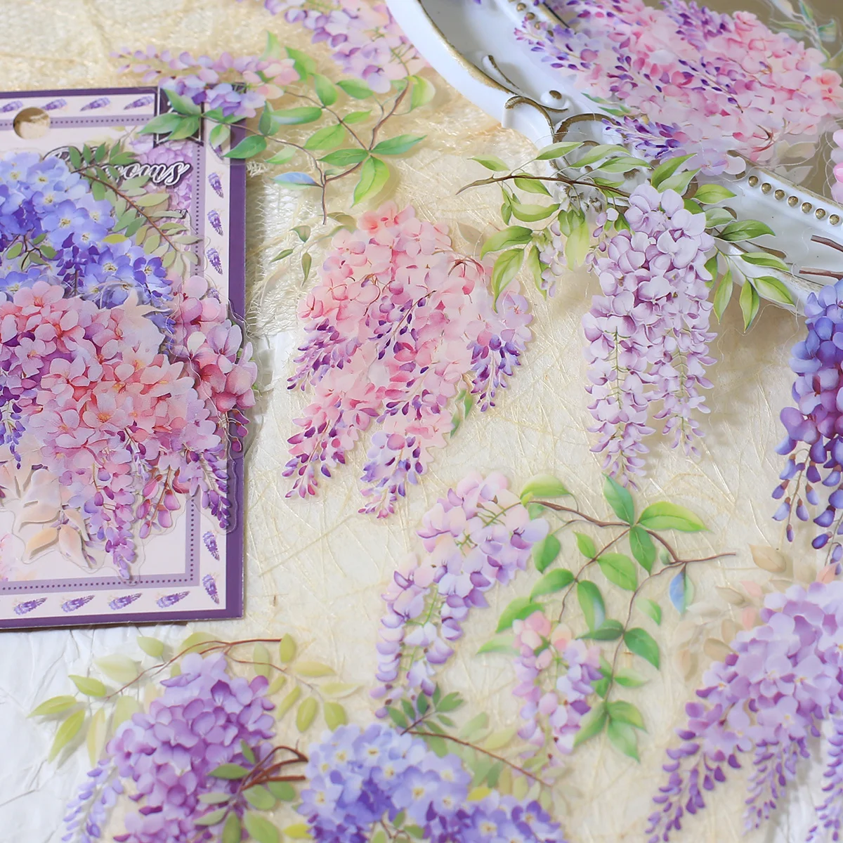 20pcs PET Floral Stickers Hand Account Collage PET Stickers for Scrapbooking Material Decor Album Junk Journal Diary Stickers image 4
