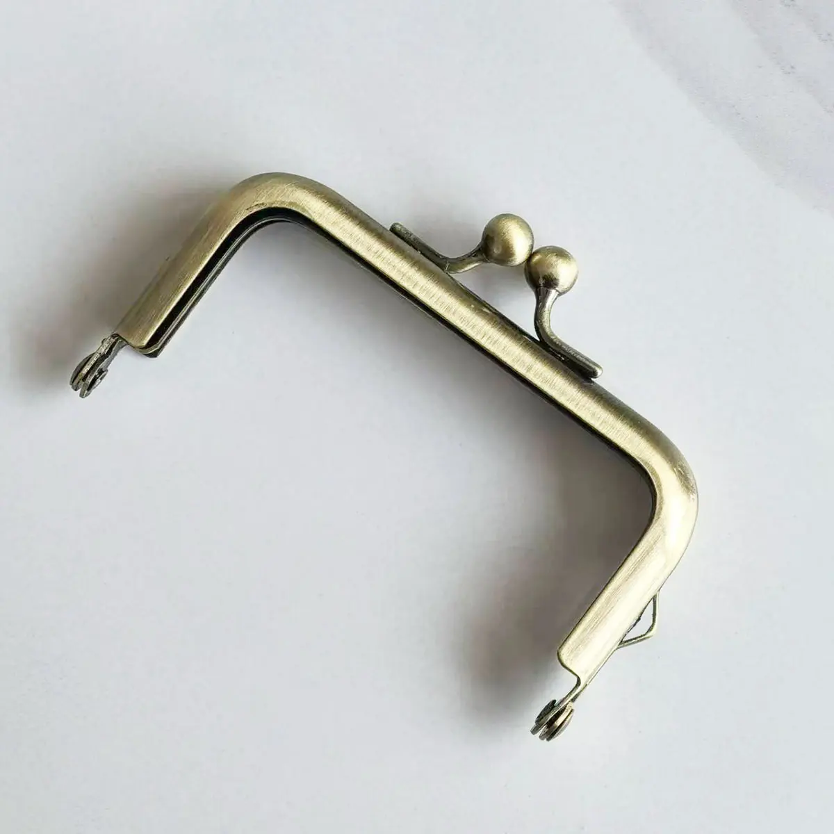 Smooth Metal Clutch Buckle 8cm Long Square Purse Frame NO Sewing Holes Kiss Clasp for Coin Bag DIY Luggage Accessories Hardware