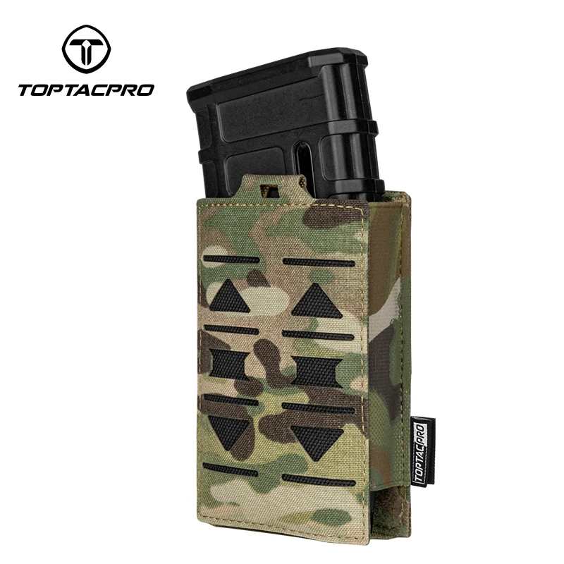 TOPTACPRO Tactical Mag Pouch MOLLE Single Mag Carrier Laser Cut 5,56 mm 8514