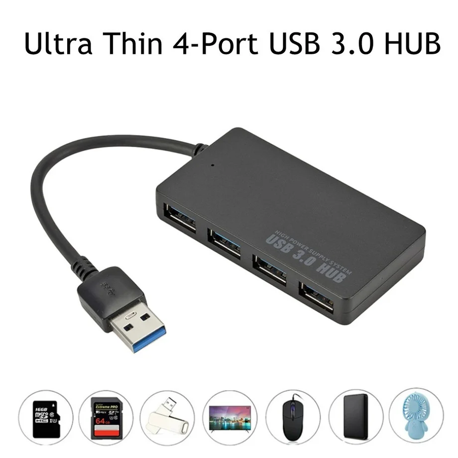 Grwibeou High Speed USB 3.0 HUB Multi USB Splitter 4 Ports Expander Multiple USB Expander Computer Accessories For Laptop PC