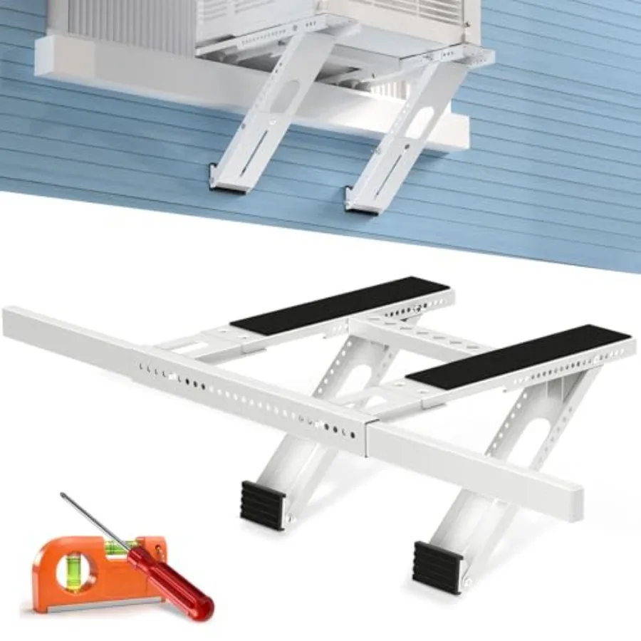 

No Drill Window AC Support Bracket: Adjustable Air Conditioner Support Bracket Heavy Duty Fits Single and Double-Hung Windows U
