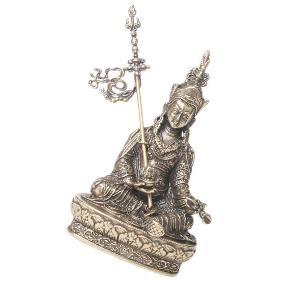 

Vintage Style Brass Craft Buddha Statue Ornament Desktop Decor Indoor Adornment Religious Cultural Decor Figurine