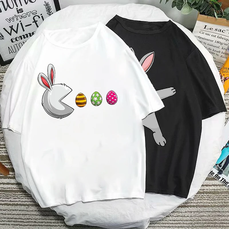 Happy Easter Sunday T-Shirt Kawaii Egg Hunter Expert Bunny Graphic Women Men Breathable Comfortable Clothes Unisex Camisetas