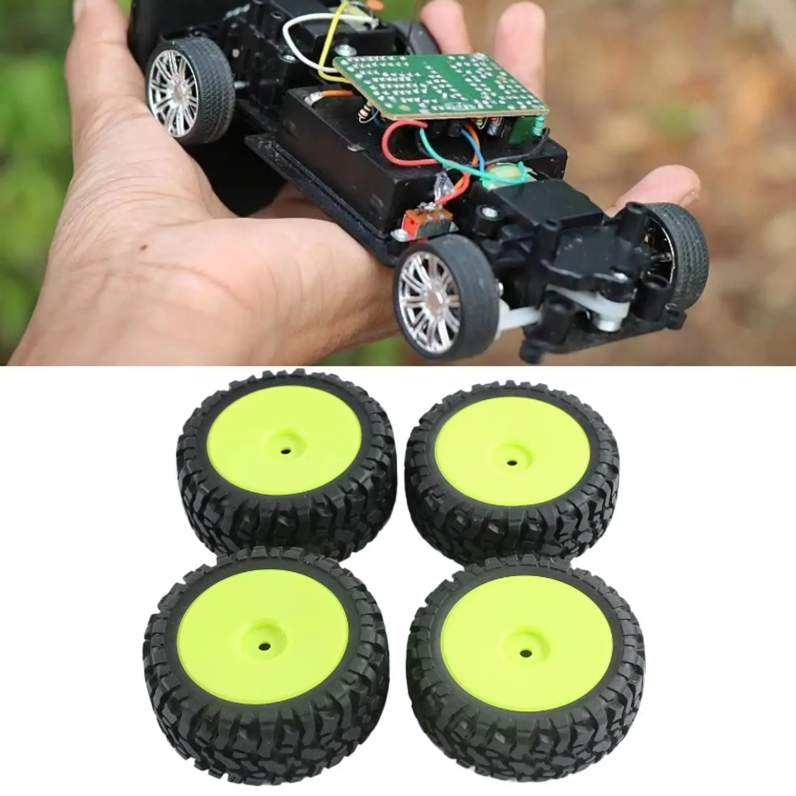 4 Pieces Remote Control Car Tire Vehicle Tire Replacement Easy to Install Rear